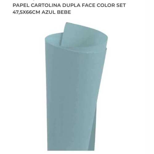 Papel Cartolina Dupla Face Color Set 47 5x66cm Azul Bebe Atacado