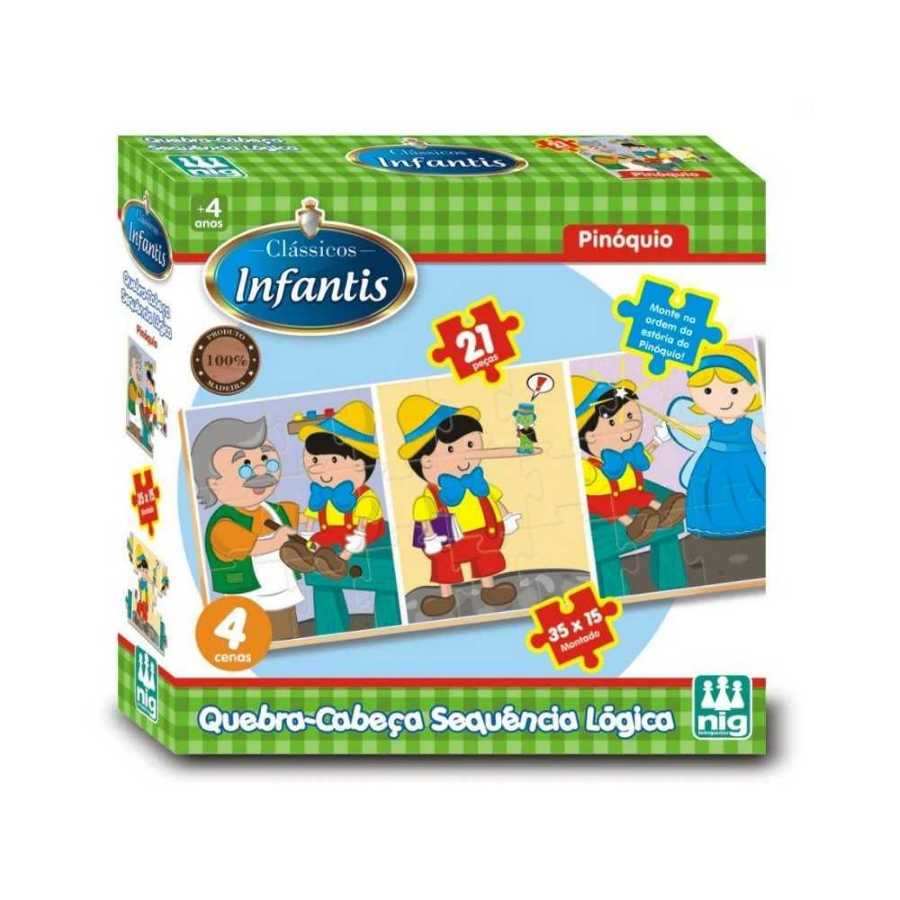 Brinquedo Educativo Quebra-cabeça Em Blocos De Montar Sítio Alegre Com 36  Peças Em Madeira